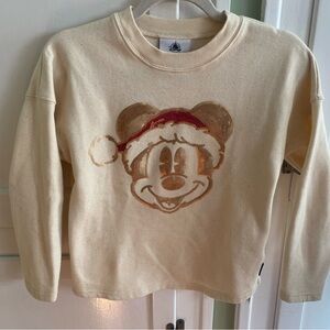 VGUC Disney Spirit Jersey Christmas Mickey Mouse Sequin Sweatshirt Kid Size7/8